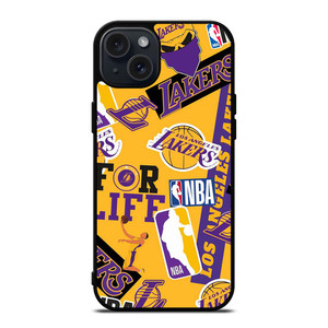 LA LOS ANGELES LAKERS STICKER BOMB iPhone 15 Plus Case Cover