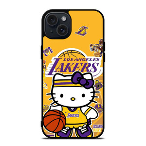 LAKERS HELLO KITTY iPhone 15 Plus Case Cover LAKERS HELLO KITTY iPhone 15 Plus Case Cover