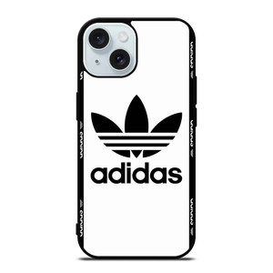 ADIDAS TREFOIL ROUND WHITE iPhone 15 Case Cover ADIDAS TREFOIL ROUND WHITE iPhone 15 Case Cover