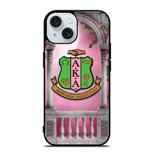 AKA PINK AND GREEN LOGO iPhone 15 Case Cover