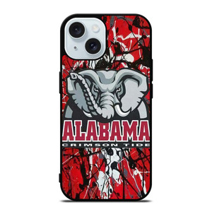 ALABAMA CRIMSON TIDE SPLASHED LOGO iPhone 15 Case Cover