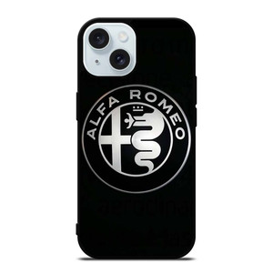 ALFA ROMEO METAL BLACK iPhone 15 Case Cover ALFA ROMEO METAL BLACK iPhone 15 Case Cover