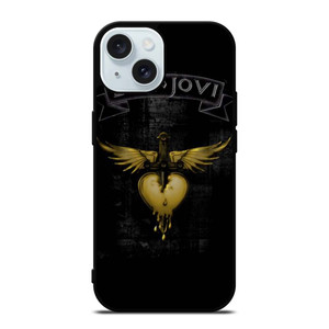 BON JOVI BAND GOLD LOGO iPhone 15 Case Cover BON JOVI BAND GOLD LOGO iPhone 15 Case Cover