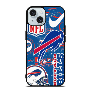 BUFFALO BILLS NFL STICKER BOMB iPhone 15 Case Cover BUFFALO BILLS NFL STICKER BOMB iPhone 15 Case Cover