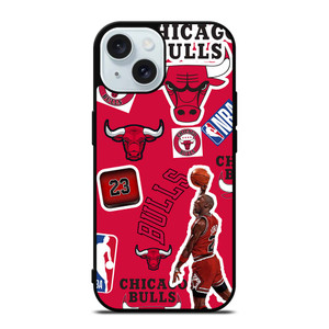 CHICAGO BULLS STICKER BOMB iPhone 15 Case Cover CHICAGO BULLS STICKER BOMB iPhone 15 Case Cover