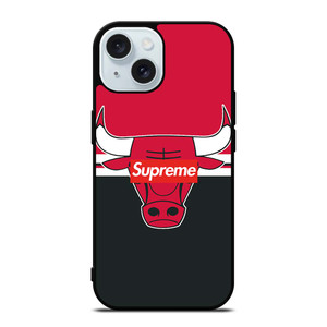 CHICAGO BULLS SUPREME LOGO iPhone 15 Case Cover