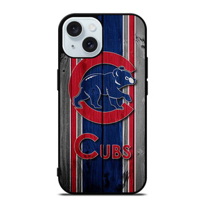 CHICAGO CUBS WOODEN LOGO iPhone 15 Case Cover CHICAGO CUBS WOODEN LOGO iPhone 15 Case Cover
