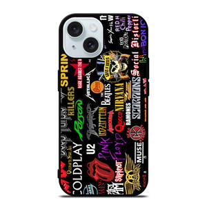CLASSIC ROCK BAND COLLAGE iPhone 15 Case Cover