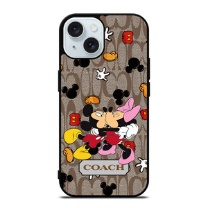 COACH MICKEY MINNIE MOUSE KISS iPhone 15 Case Cover