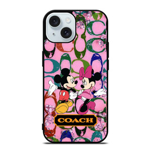 COACH MICKEY MINNIE MOUSE iPhone 15 Case Cover COACH MICKEY MINNIE MOUSE iPhone 15 Case Cover