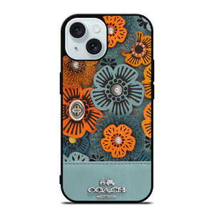 COACH NEW YORK BLUE TEA ROSE iPhone 15 Case Cover