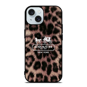 COACH NEW YORK LEOPARD iPhone 15 Case Cover COACH NEW YORK LEOPARD iPhone 15 Case Cover