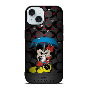 COACH NEW YORK MICKEY MINNIE MOUSE UMBRELLA iPhone 15 Case Cover