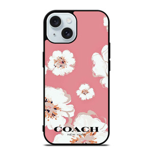 COACH NEW YORK PINK FLOWER iPhone 15 Case Cover COACH NEW YORK PINK FLOWER iPhone 15 Case Cover