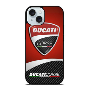 DUCATI CORSE LOGO CARBON iPhone 15 Case Cover DUCATI CORSE LOGO CARBON iPhone 15 Case Cover
