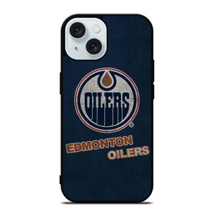 EDMONTON OILERS LOGO BLUE SUEDE iPhone 15 Case Cover