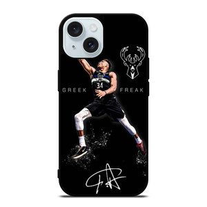GIANNIS ANTETOKOUNMPO MILWAUKEE BUCKS iPhone 15 Case Cover GIANNIS ANTETOKOUNMPO MILWAUKEE BUCKS iPhone 15 Case Cover