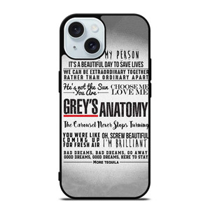 GREY'S ANATOMY QUOTES iPhone 15 Case Cover