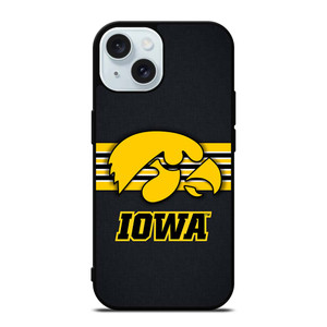 IOWA HAWKEYES STRIPE LOGO iPhone 15 Case Cover