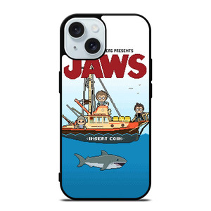 JAWS LOGO 8 BIT iPhone 15 Case Cover