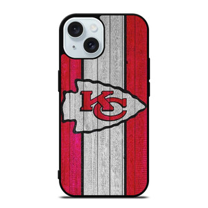 KANSAS CITY CHIEFS WOODEN LOGO iPhone 15 Case Cover KANSAS CITY CHIEFS WOODEN LOGO iPhone 15 Case Cover