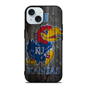 KANSAS JAYHAWKS WOODEN LOGO iPhone 15 Case Cover
