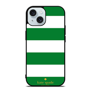 KATE SPADE GREEN STRIPE iPhone 15 Case Cover