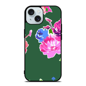 KATE SPADE NEW YORK GREEN FLORAL iPhone 15 Case Cover