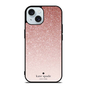 KATE SPADE NEW YORK ROSE WHITE GLITTER iPhone 15 Case Cover