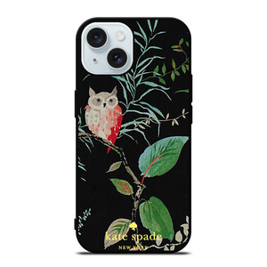 KATE SPADE OWLISH BLACK iPhone 15 Case Cover