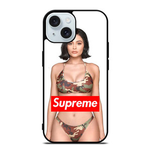 KYLIE JENNER SUPREME CAMO iPhone 15 Case Cover