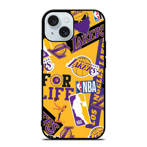 LA LOS ANGELES LAKERS STICKER BOMB iPhone 15 Case Cover LA LOS ANGELES LAKERS STICKER BOMB iPhone 15 Case Cover