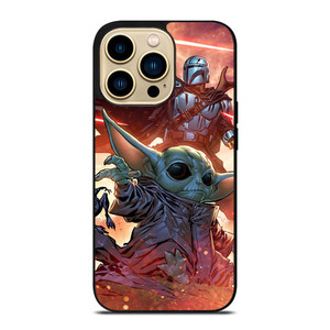 BABY YODA AND THE MANDALORIAN STAR WARS iPhone 14 Pro Max Case Cover