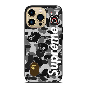 BAPE CAMO SHARK LOGO X SUPREME iPhone 14 Pro Max Case Cover BAPE CAMO SHARK LOGO X SUPREME iPhone 14 Pro Max Case Cover