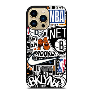 BROOKLYN NETS NBA STICKER BOMB iPhone 14 Pro Max Case Cover