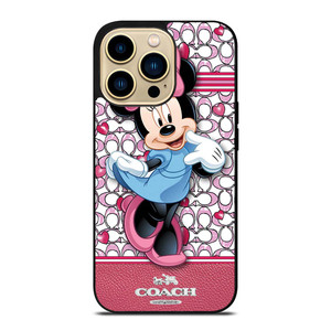 COACH MINNIE MOUSE PINK PATTERN iPhone 14 Pro Max Case Cover COACH MINNIE MOUSE PINK PATTERN iPhone 14 Pro Max Case Cover
