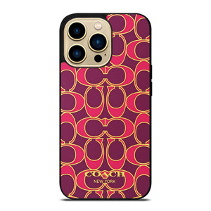 COACH NEW YORK PINK GOLD iPhone 14 Pro Max Case Cover