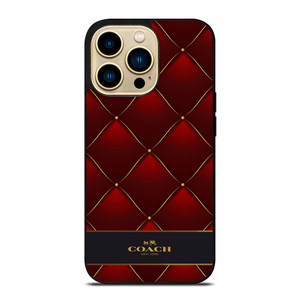 COACH NEW YORK RED GOLD iPhone 14 Pro Max Case Cover