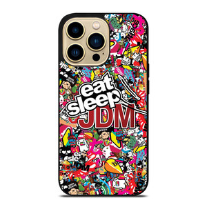 EAT SLEEP JDM STICKERS iPhone 14 Pro Max Case Cover