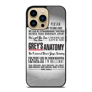 GREY'S ANATOMY QUOTES iPhone 14 Pro Max Case Cover