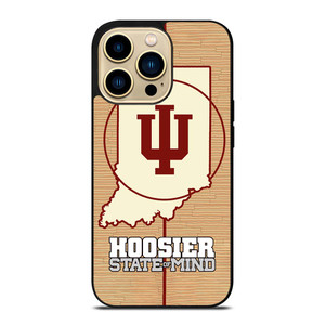 HOOSIER STATE OF MIND INDIANA WOODEN LOGO iPhone 14 Pro Max Case Cover