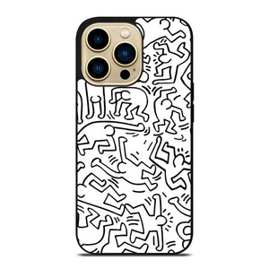 KEITH HARING BLACK WHITE iPhone 14 Pro Max Case Cover