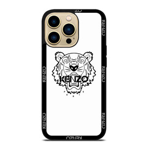 KENZO PARIS BORDERED LOGO WHITE iPhone 14 Pro Max Case Cover KENZO PARIS BORDERED LOGO WHITE iPhone 14 Pro Max Case Cover