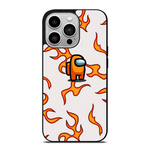 AMONG US ORANGE FLAMES iPhone 14 Pro Case Cover