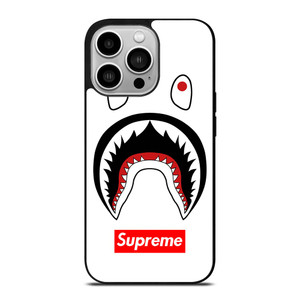 BAPE CAMO SHARK SUPREME WHITE iPhone 14 Pro Case Cover