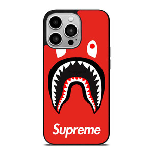 BAPE SHARK SUPREME RED iPhone 14 Pro Case Cover