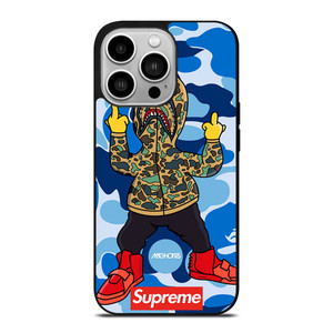BATHING APE SUPREME SHARK CAMO iPhone 14 Pro Case Cover