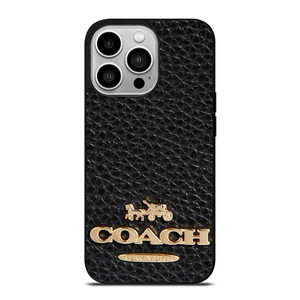 COACH NEW YORK BLACK LEATHER 2 iPhone 14 Pro Case Cover COACH NEW YORK BLACK LEATHER 2 iPhone 14 Pro Case Cover