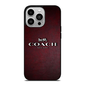 COACH NEW YORK LOGO LEATHER iPhone 14 Pro Case Cover