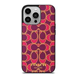 COACH NEW YORK PINK GOLD iPhone 14 Pro Case Cover COACH NEW YORK PINK GOLD iPhone 14 Pro Case Cover